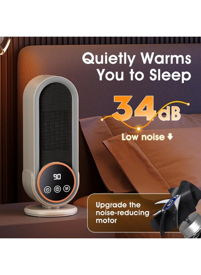 زيترا 1200W PTC سخان السيراميك الرياح الدافئة الرياح الباردة متوافقة برج مروحة الإعصار 2 ثانية دافئة الوضع الإيكولوجي تصميم صامت التحكم عن بعد لوحة عرض LED وظيفة التوقيت زاوية واسعة إمدادات الهواء التلقائي إيقاف منع الإفراط في التدفئة خفيفة الوزن المدمجة دافئة القدمين سخان سطح المكتب مصغرة توفير الطاقة معدات التدفئة مكتب غرفة النوم غرفة المعيشة غرفة الملابس المرحاض أجهزة الشتاء - Image 2
